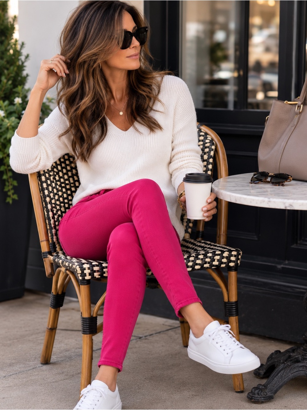 Hudson Nico Skinny Jeans Fuchsia Pink Stretch Denim Size 28